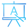an illustration of a digital drawing board featuring the letter A with design tools representing creativity and innovation in 6 different ways