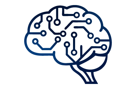 a stylized illustration of a brain with digital circuit patterns representing artificial intelligence and machine learning technology